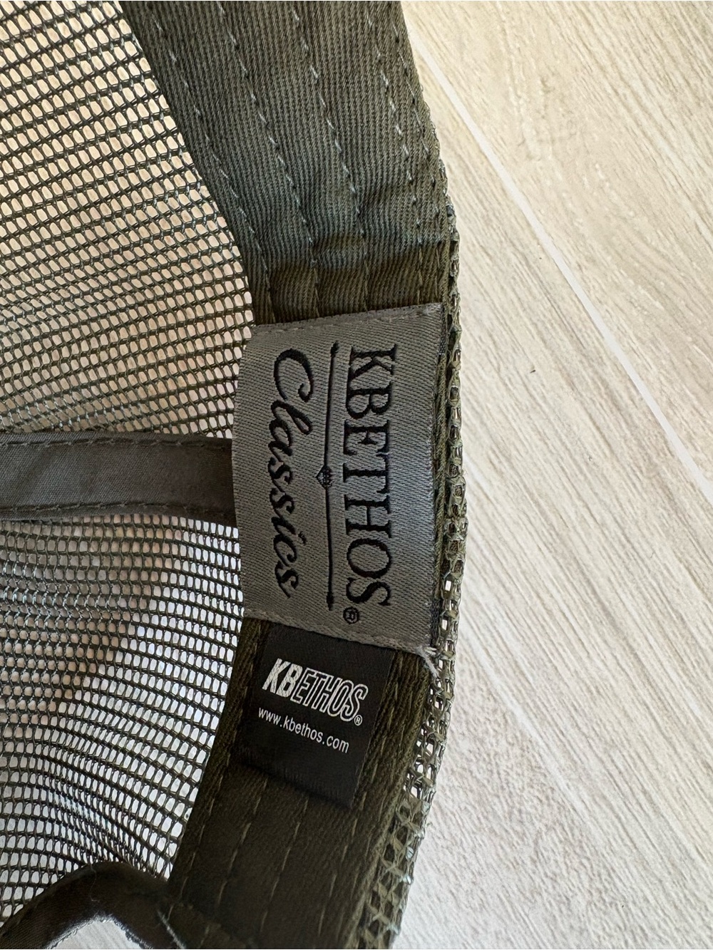KBETHOS Olive Green Mesh Trucker Hat Adjustable Like New Snapback Americana Chic - Picture 5 of 6
